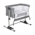 Bedside crib Joy 85x49 cm med madrass og aluminiumsramme forfra