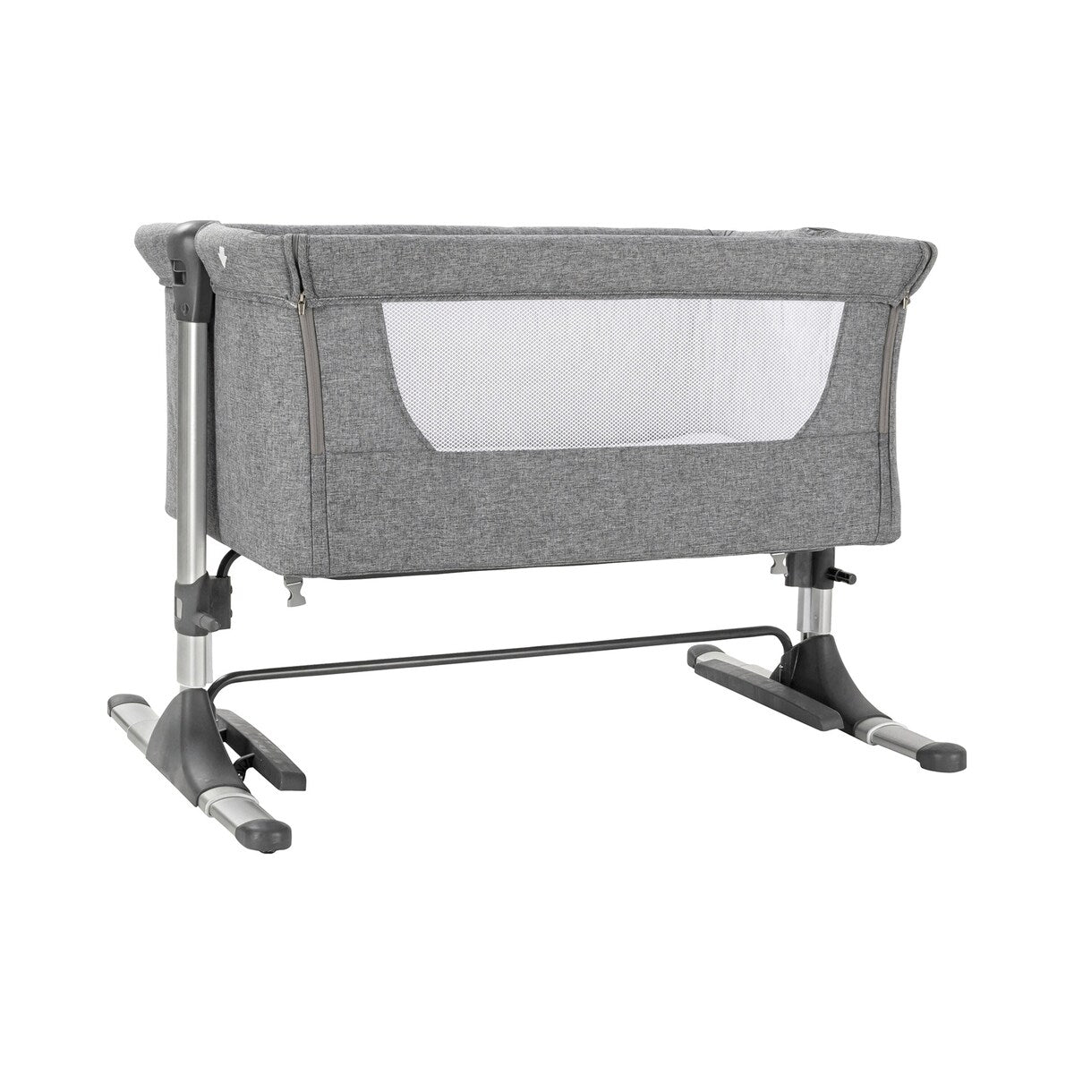 Nærbilde av madrass på Bedside crib Joy 85x49 cm med madrass og aluminiumsramme