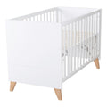 Bedside crib Leon 60x120 cm med lattenrost i laminert tre forfra