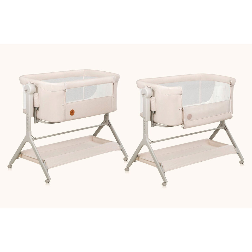 Detalj av tekstil og materiale på Bedside crib Leonie Plus 3-i-1 med madrass og hjul