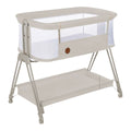 Bedside crib Luna med skummadrass og hjul forfra