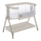 Bedside crib Luna med skummadrass og hjul bakside