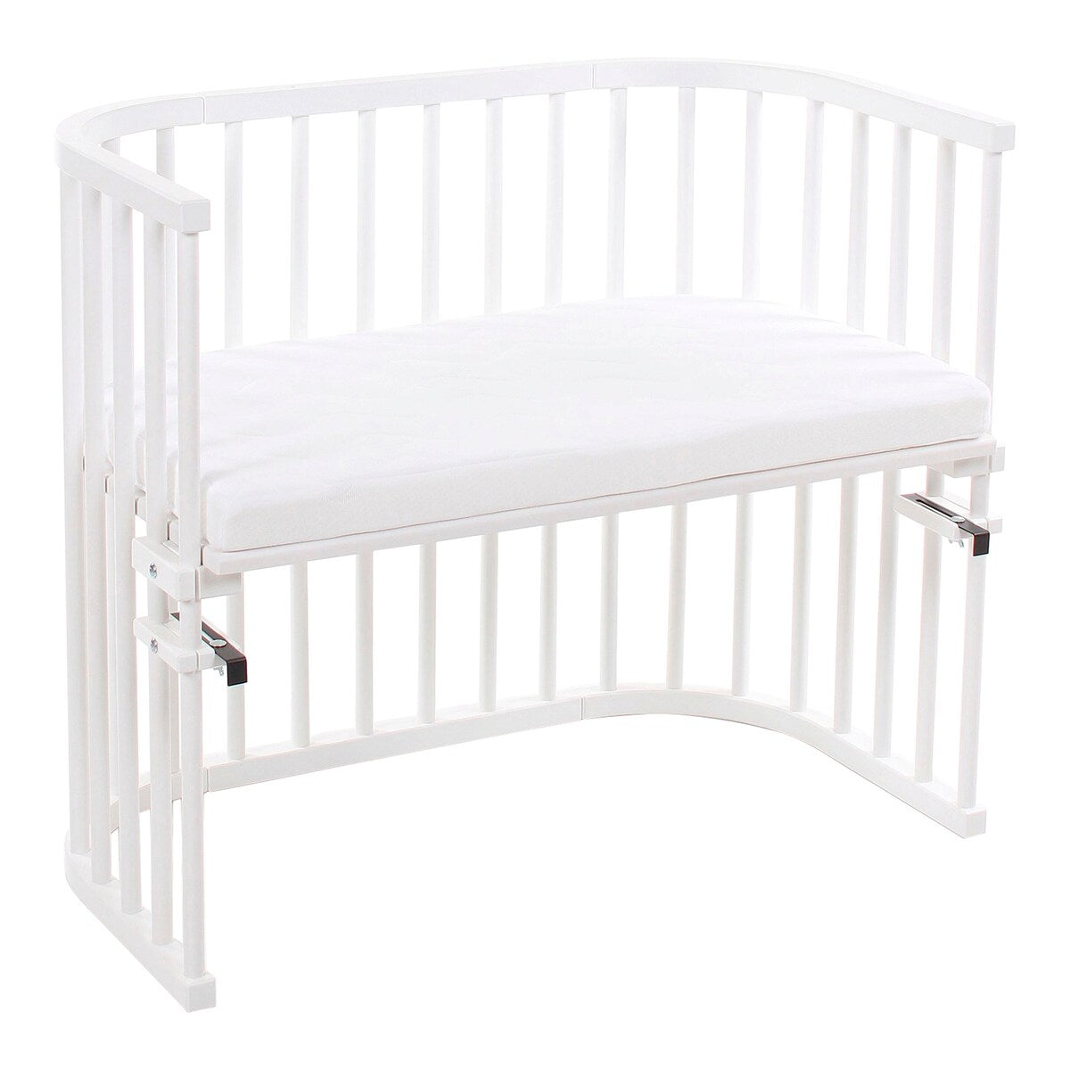 Bedside crib Maxi 89x51 cm med madrass Classic Soft forfra