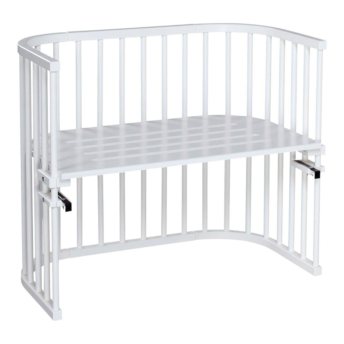 Bedside crib Maxi 89x51 cm massiv bøk - babybay forfra