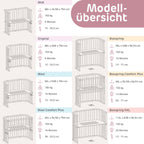 Bedside crib Maxi 89x51 cm massiv bøk - babybay bakside