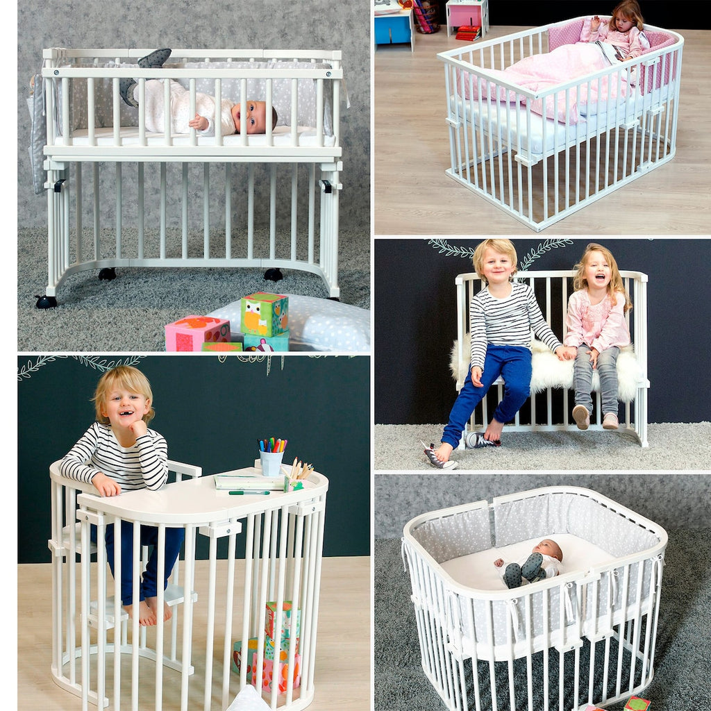 Bedside crib Maxi 89x51 cm massiv bøk - babybay nærbilde av justerbar bunn