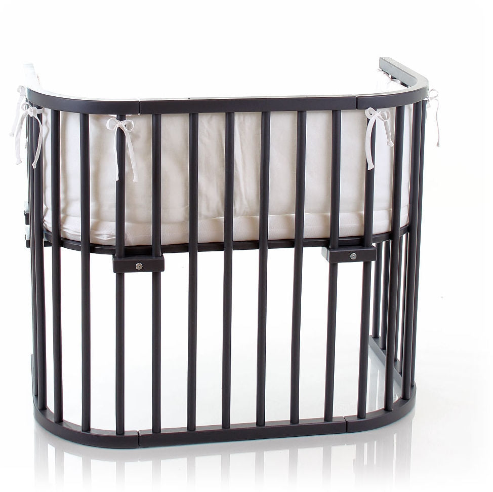 Bedside crib Maxi i bøk, skifergrå lakkert bakside