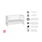Bedside crib Micky 60x120 cm i massiv bøk - Schardt