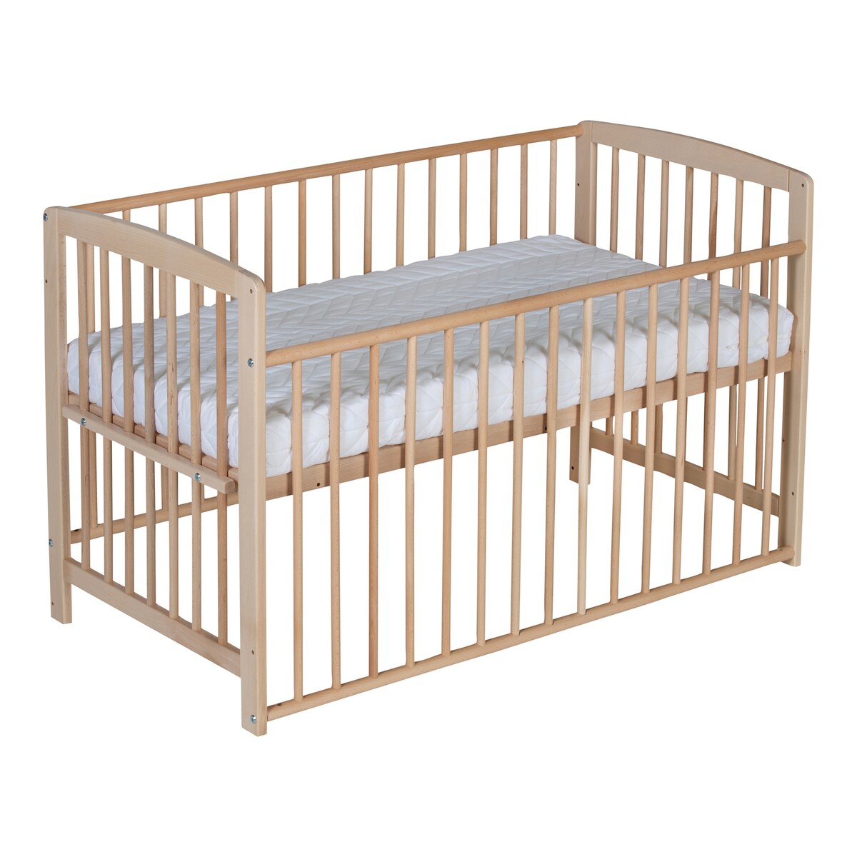 Bedside crib Micky 60x120 cm i massiv bøk - Schardt