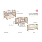 Bedside crib Micky 60x120 cm i massiv bøk - Schardt