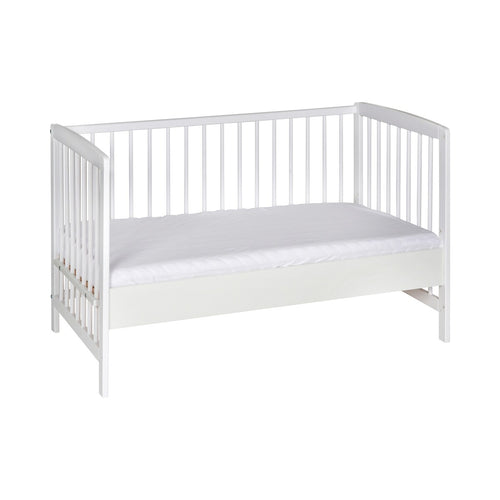 Bedside crib Micky 60x120 cm i massiv bøk forfra