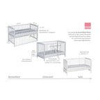 Bedside crib Micky 60x120 cm i massiv bøk - Schardt