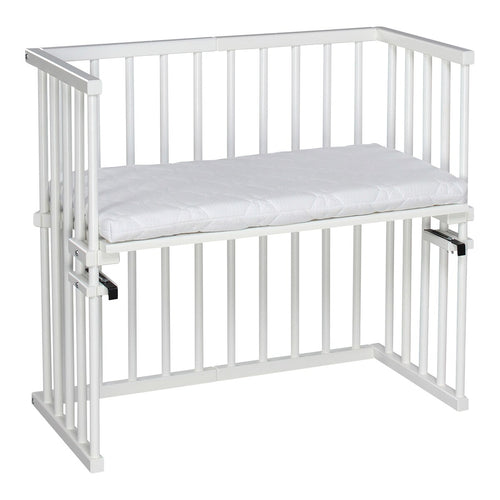 Bedside crib Midi med madrass Classic Soft bøk forfra