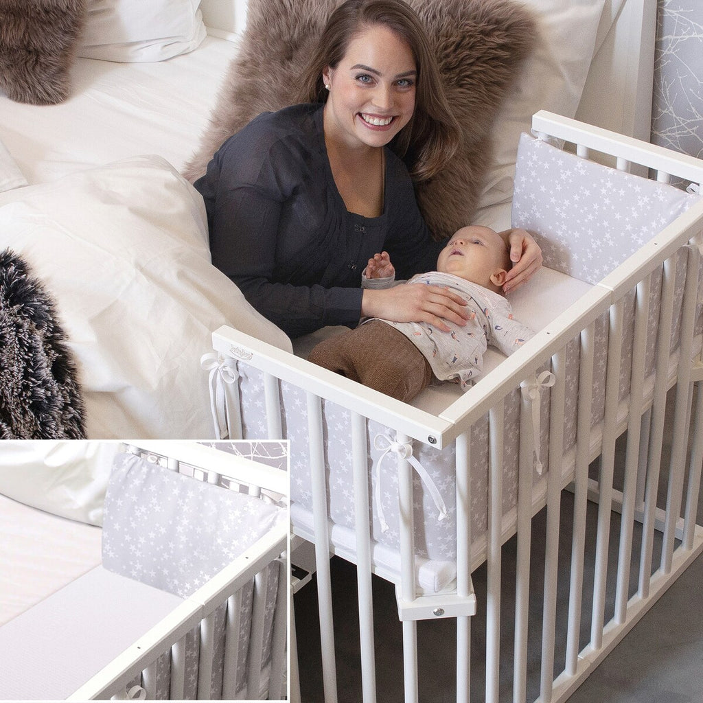 Sideprofil bedside crib Midi med madrass Classic Soft bøk