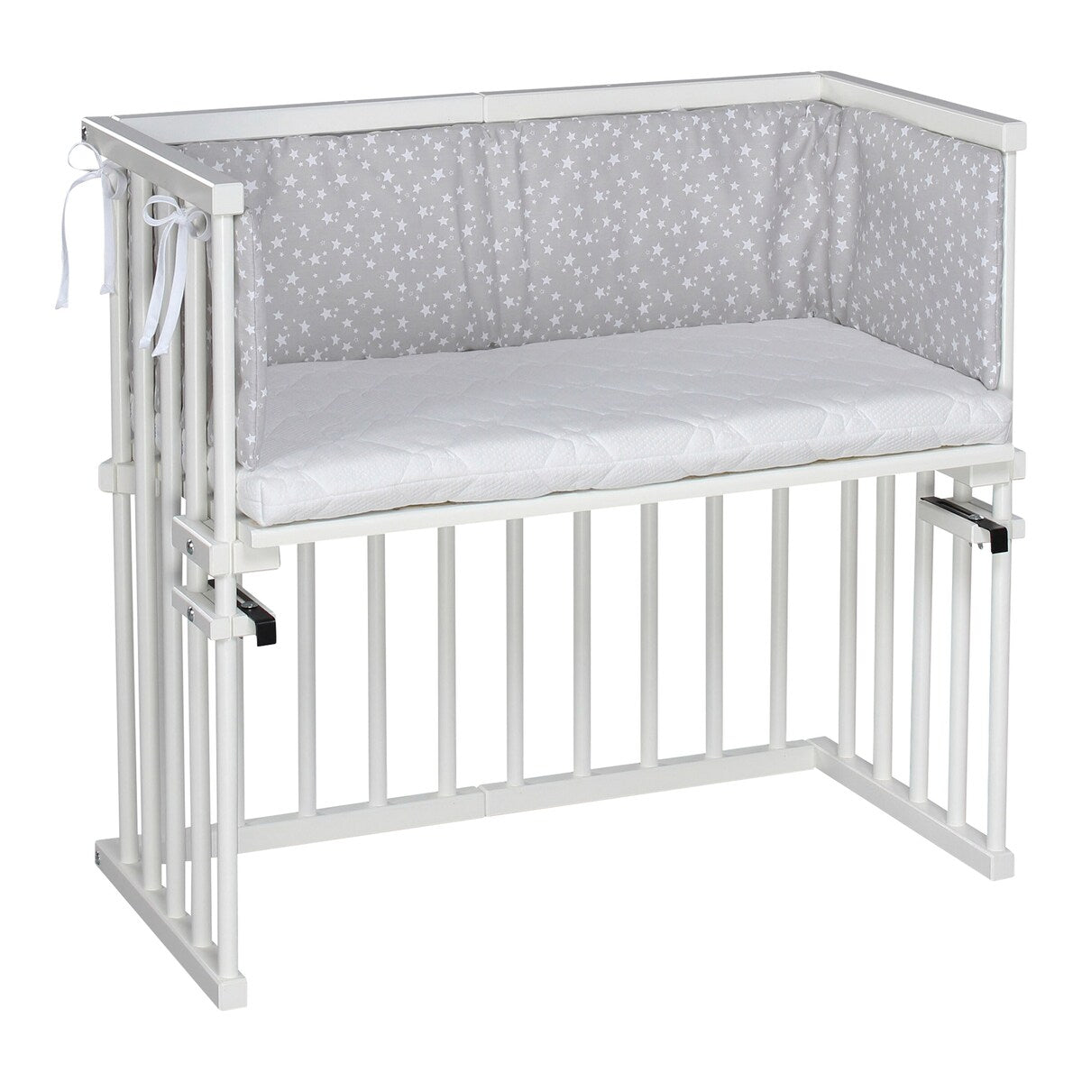 Festesystem for bedside crib Midi med madrass Classic Soft bøk