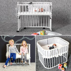 Pakking og levering av bedside crib Midi med madrass Classic Soft bøk