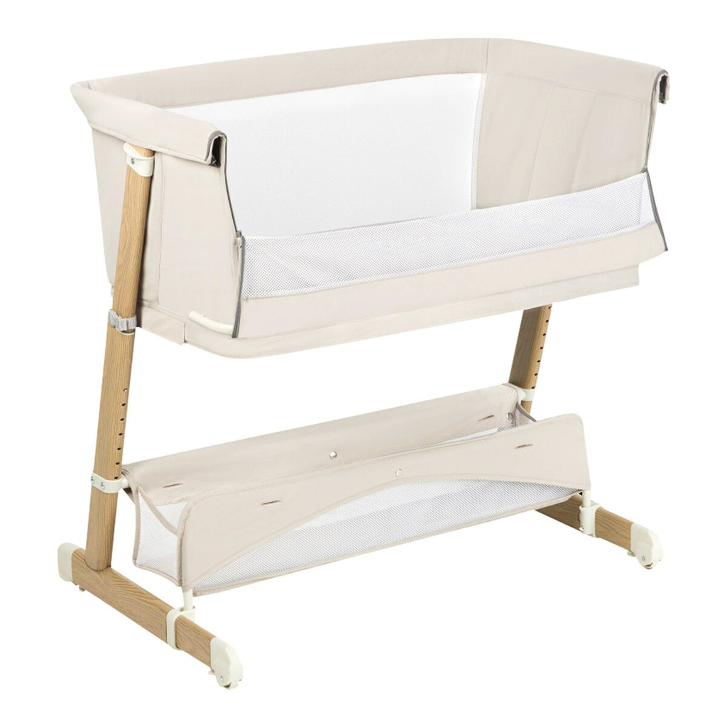 Detalj av tekstil og madrass på Bedside crib Thomi Plus 5-i-1
