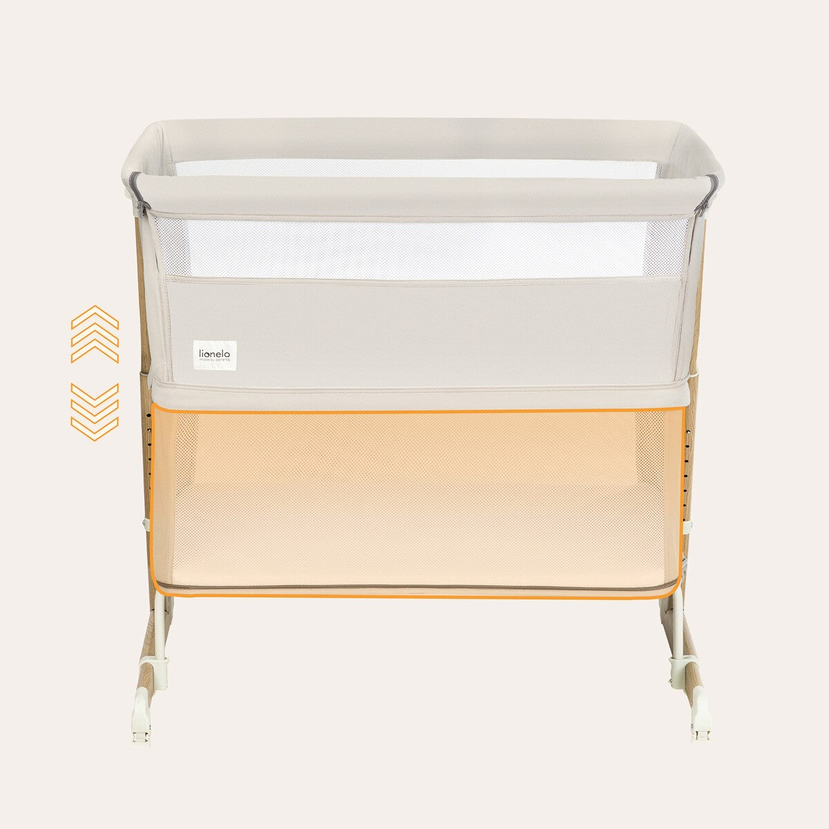 Justerbar liggeflate på Bedside crib Thomi Plus 5-i-1