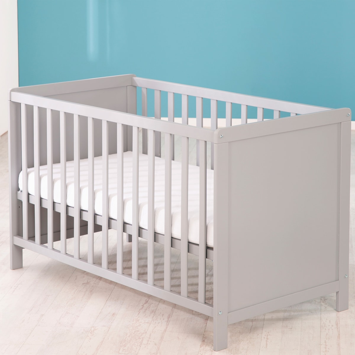 Bedside-seng 2-i-1 60x120 cm med safe asleep madrass lufting