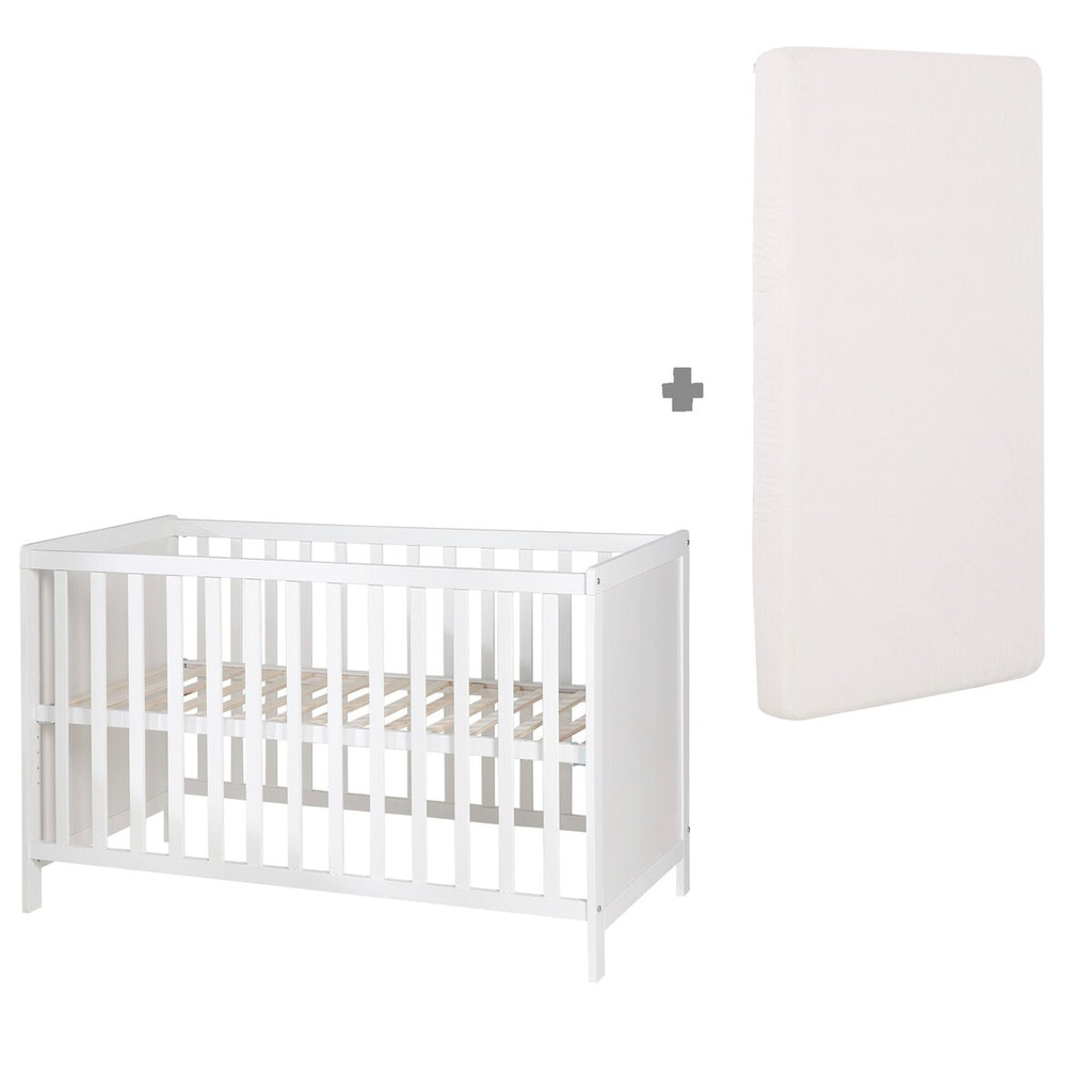Bedside-seng 60x120 cm med madrass, høydejusterbar forfra