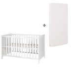 Bedside-seng 60x120 cm med madrass, høydejusterbar forfra