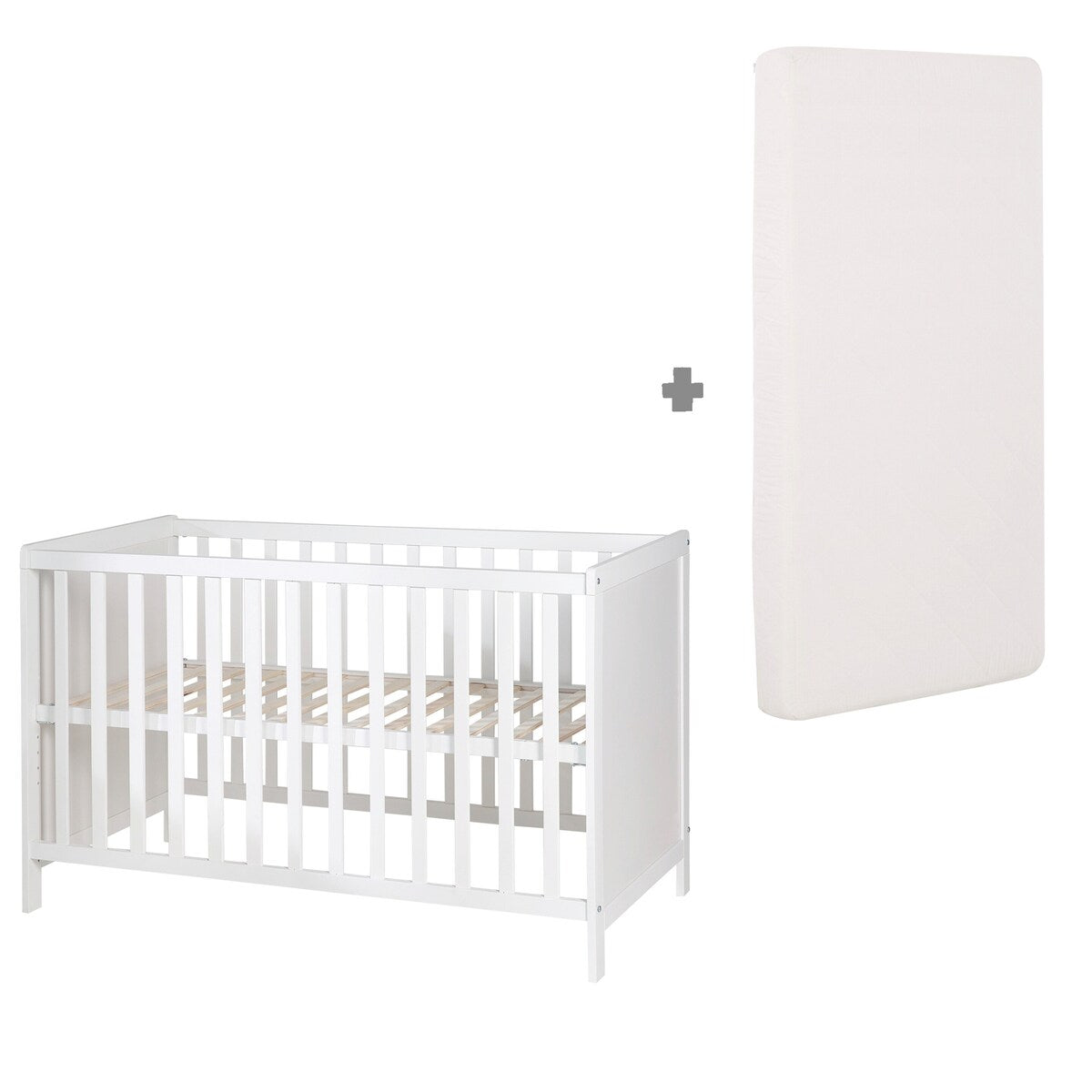 Bedside-seng 60x120 cm med madrass, høydejusterbar forfra
