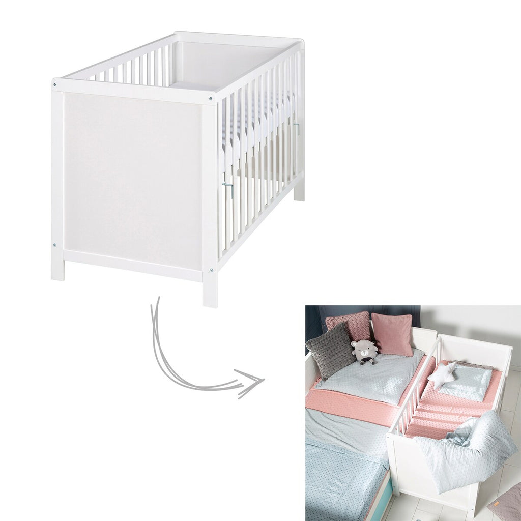 Bedside-seng 60x120 cm med madrass, høydejusterbar detalj av slupprosser