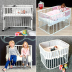 Bedside-seng Boxspring med madrass og barneseng-sett i bøk - babybay®