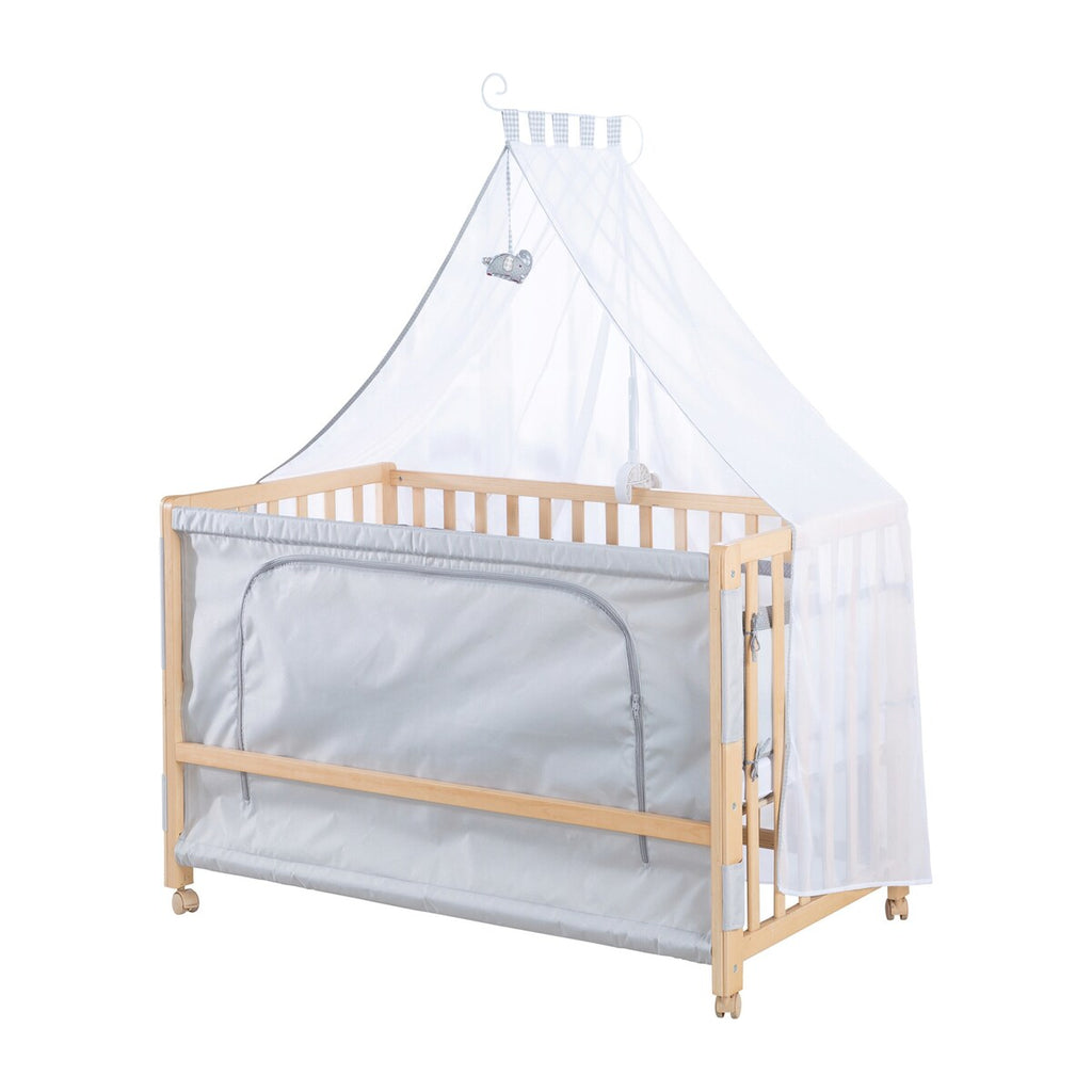 Bedside-seng Jumbo Twins 60x120 cm grå naturtre forfra