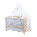Bedside-seng Jumbo Twins 60x120 cm grå naturtre forfra
