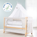 Sengehimmel og stang til Bedside-seng Jumbo Twins 60x120 cm grå naturtre
