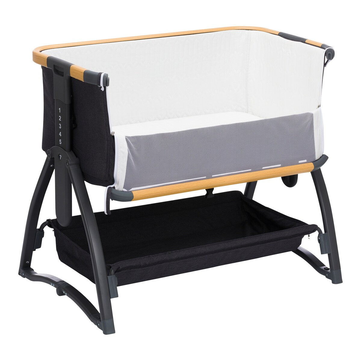 Detalj av bedside-seng Scandic med vippefunksjon