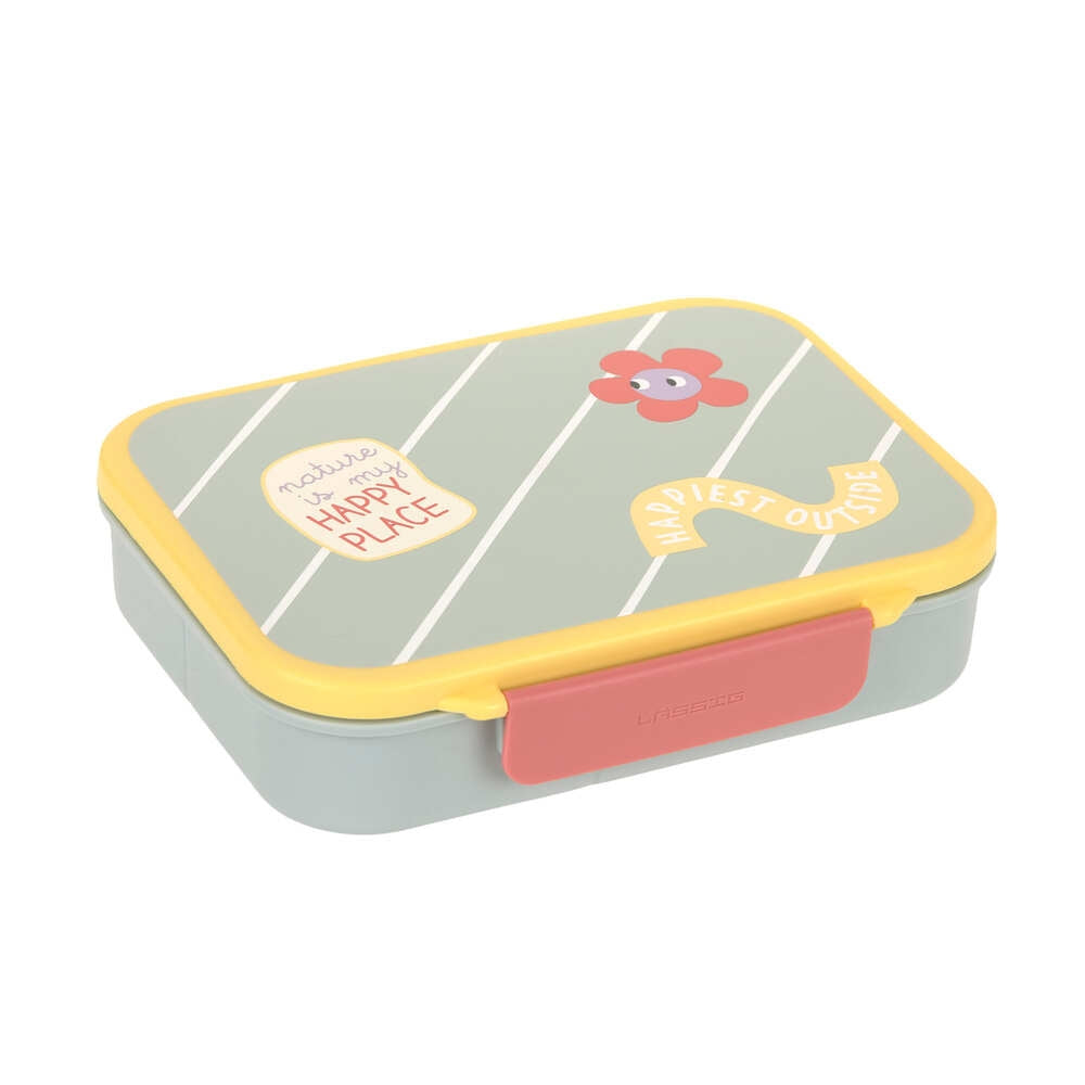 Bento matboks Happy Trails med skillevegg, blomst forfra