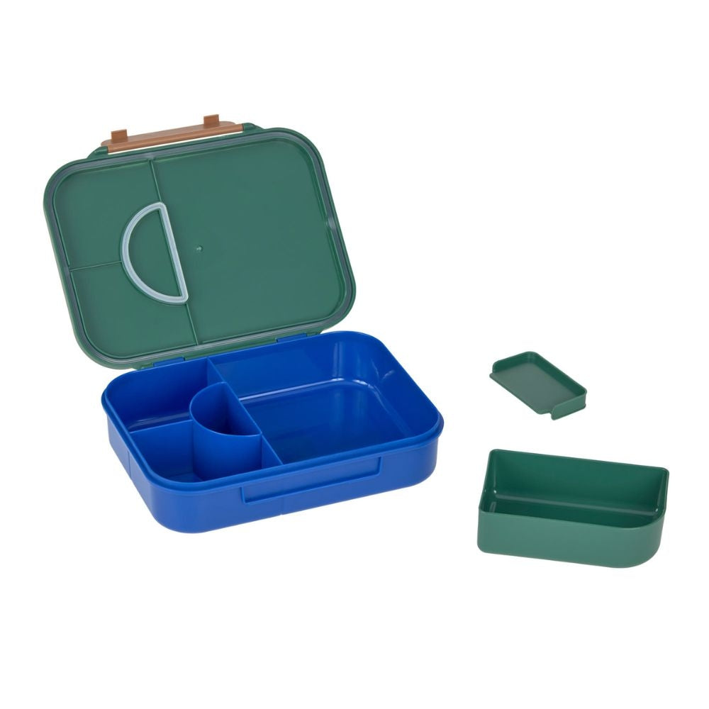 Bento matboks Little Gang Rainbow Green med åpen lokk og inndeling