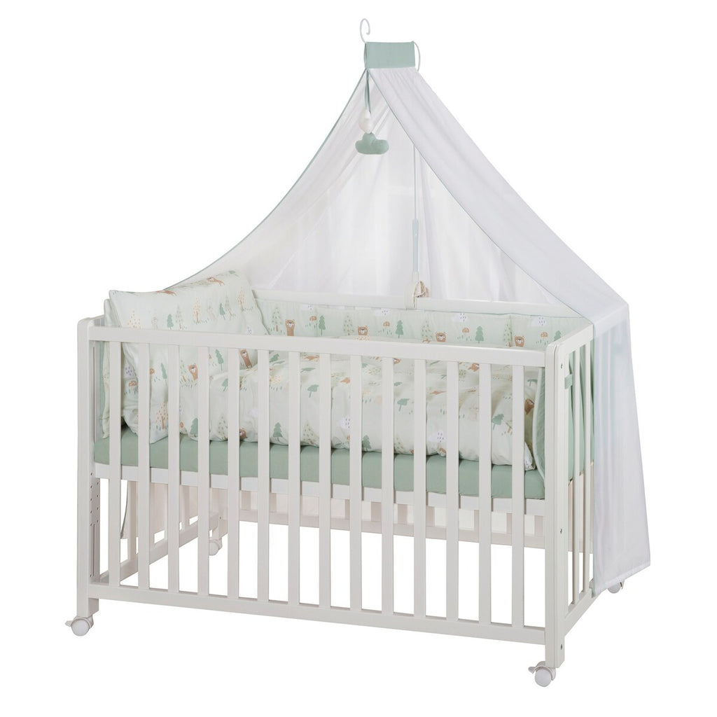 Beseng Woodland Buddies 60x120 cm detalj av stoffside og dyremotiv