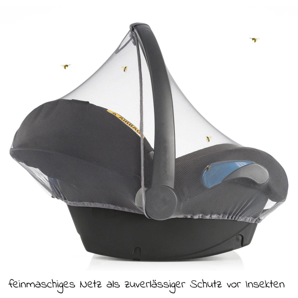 Beskyttelsessett for babystol med insektnett og regntrekk - Zamboo nettåpning