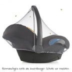 Beskyttelsessett for babystol med insektnett og regntrekk - Zamboo nettåpning