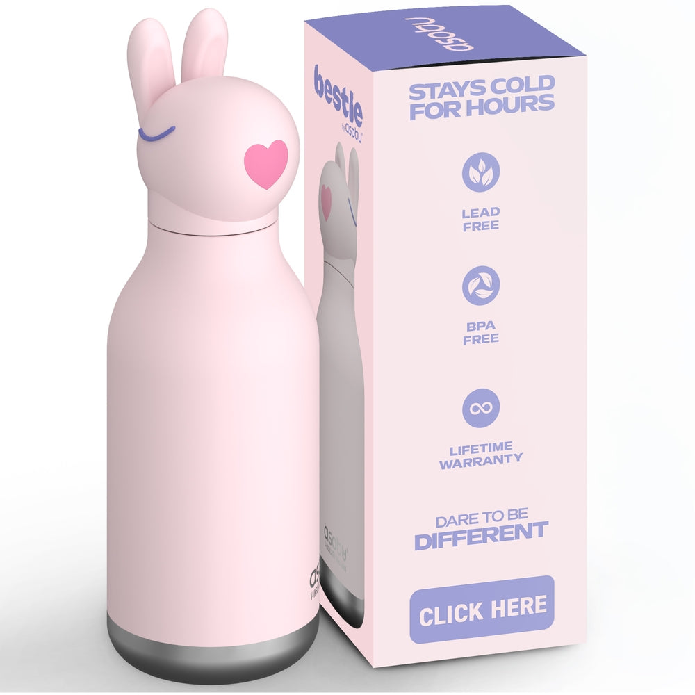 Bestie Animal drikkeflaske hare 475 ml vakuumisolert forfra