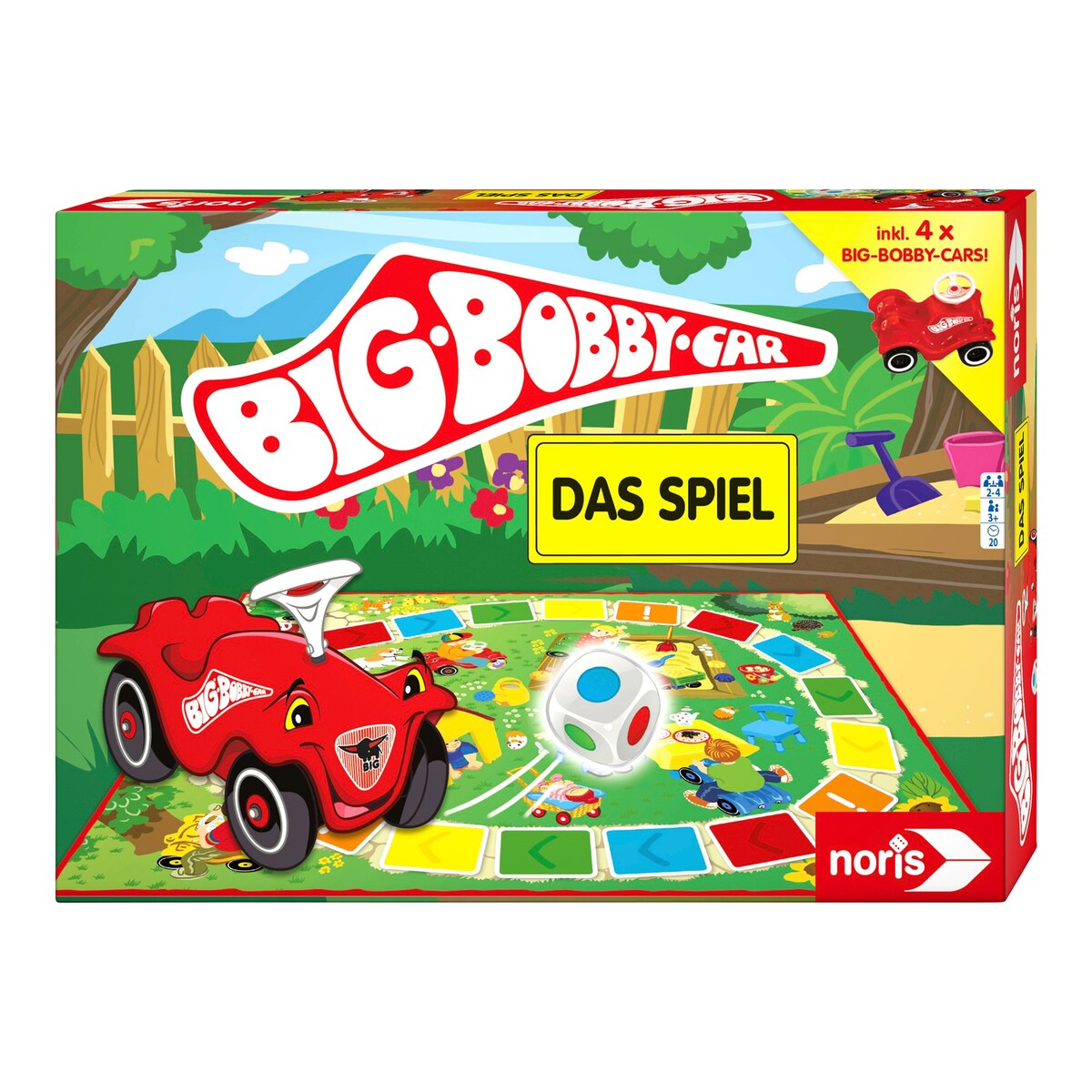 BIG Bobby Car brettspill forfra med spillbrett og figurer