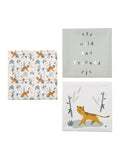 Bildesett 3-pk med jungelmotiv 25,5x25,5 cm forfra