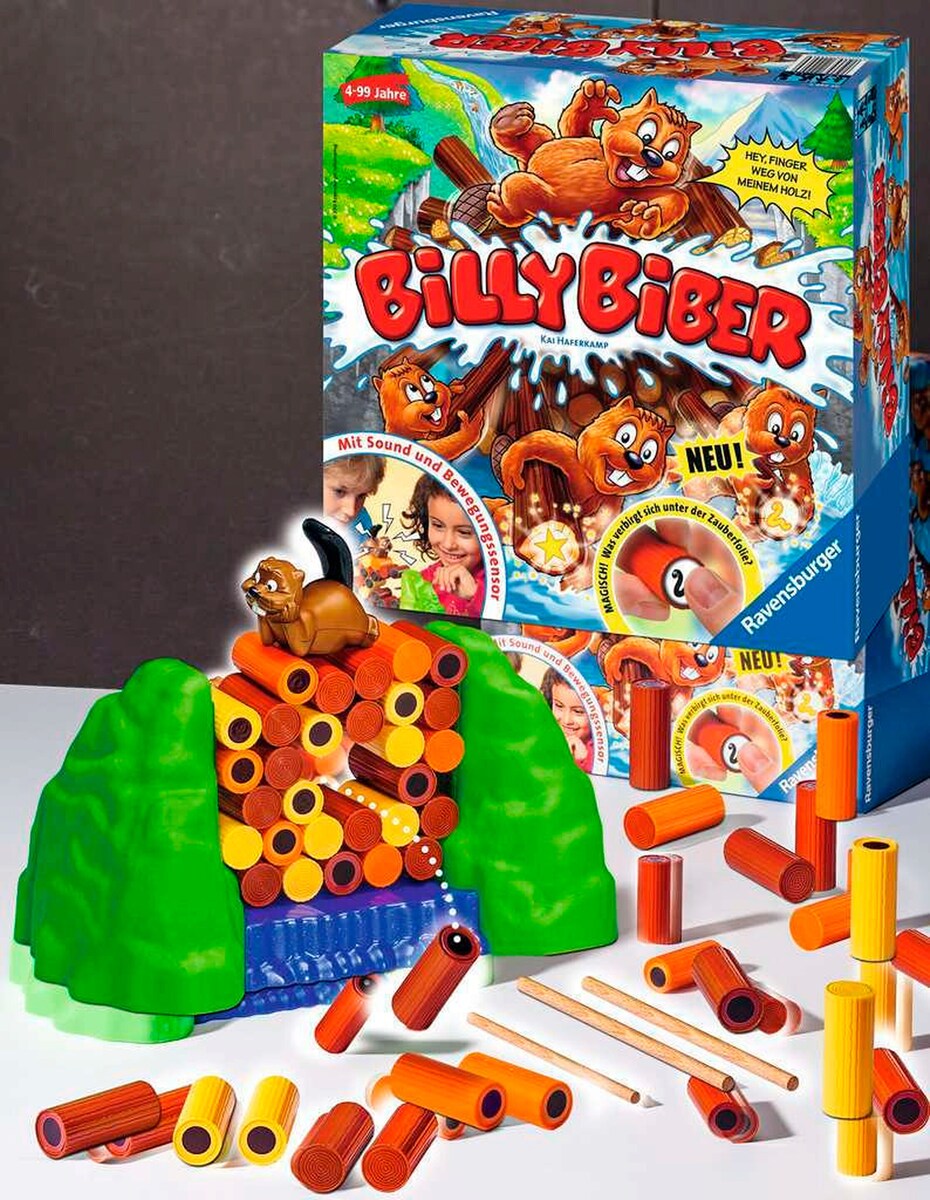Detalj av trestammer med magiske symboler i Billy Biber behendighets­spill