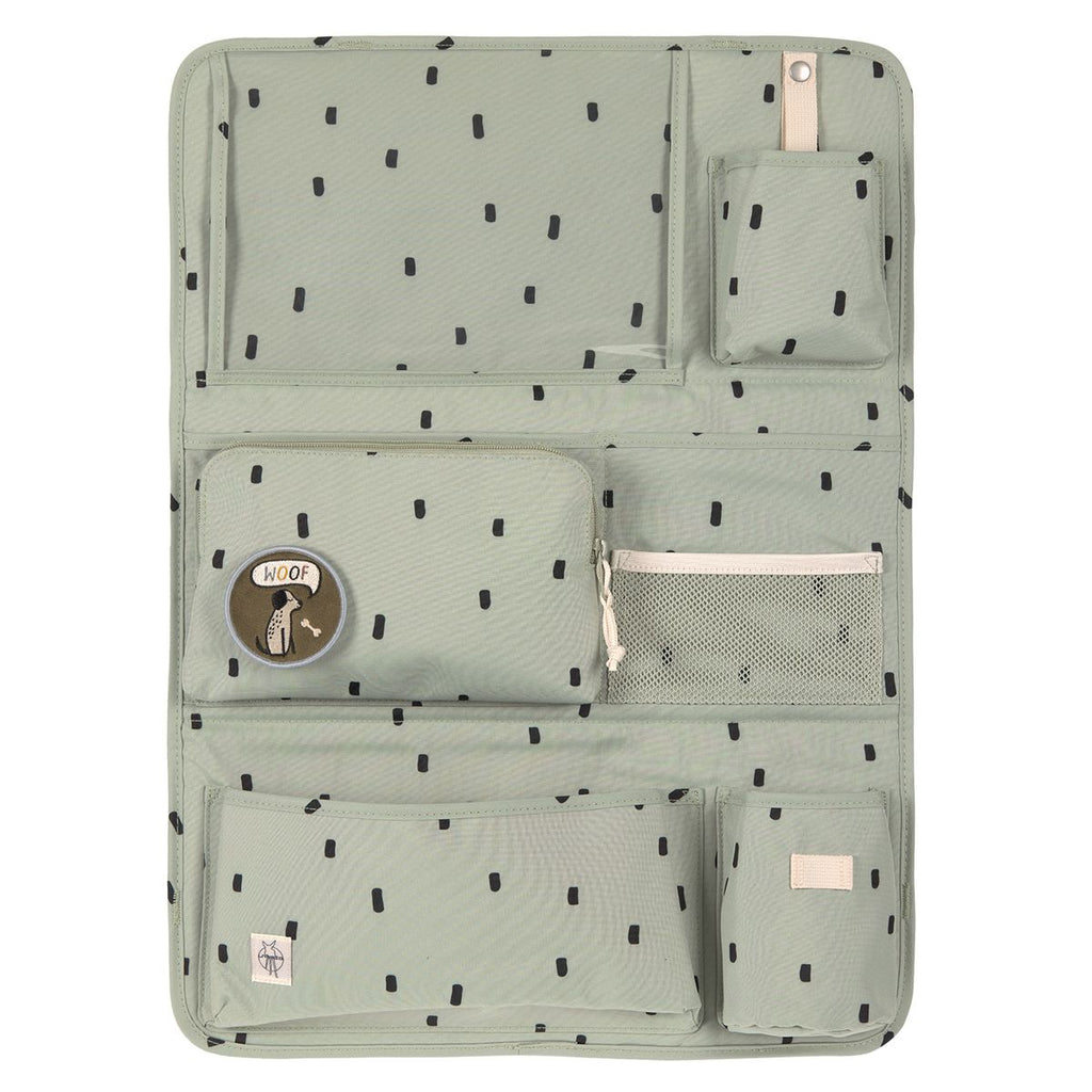 Bilorganizer Car-Wrap-to-Go med nettbrettholder Light Olive forfra