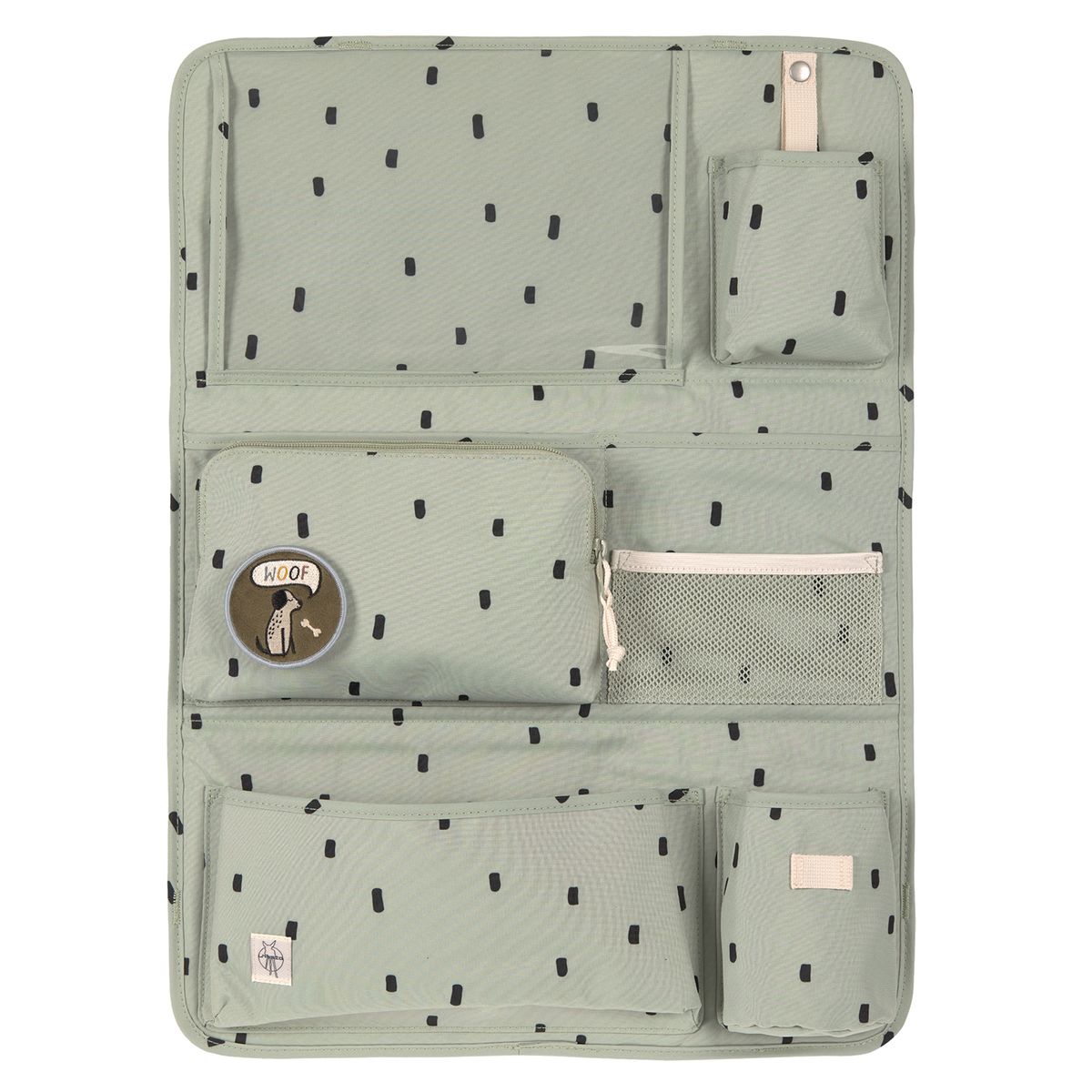 Bilorganizer Car-Wrap-to-Go med nettbrettholder Light Olive forfra