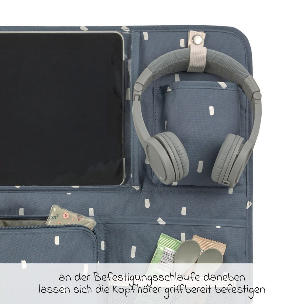 Utskiftbart patch på Bilorganizer Car-Wrap-to-Go med nettbrettholder Midnight Blue