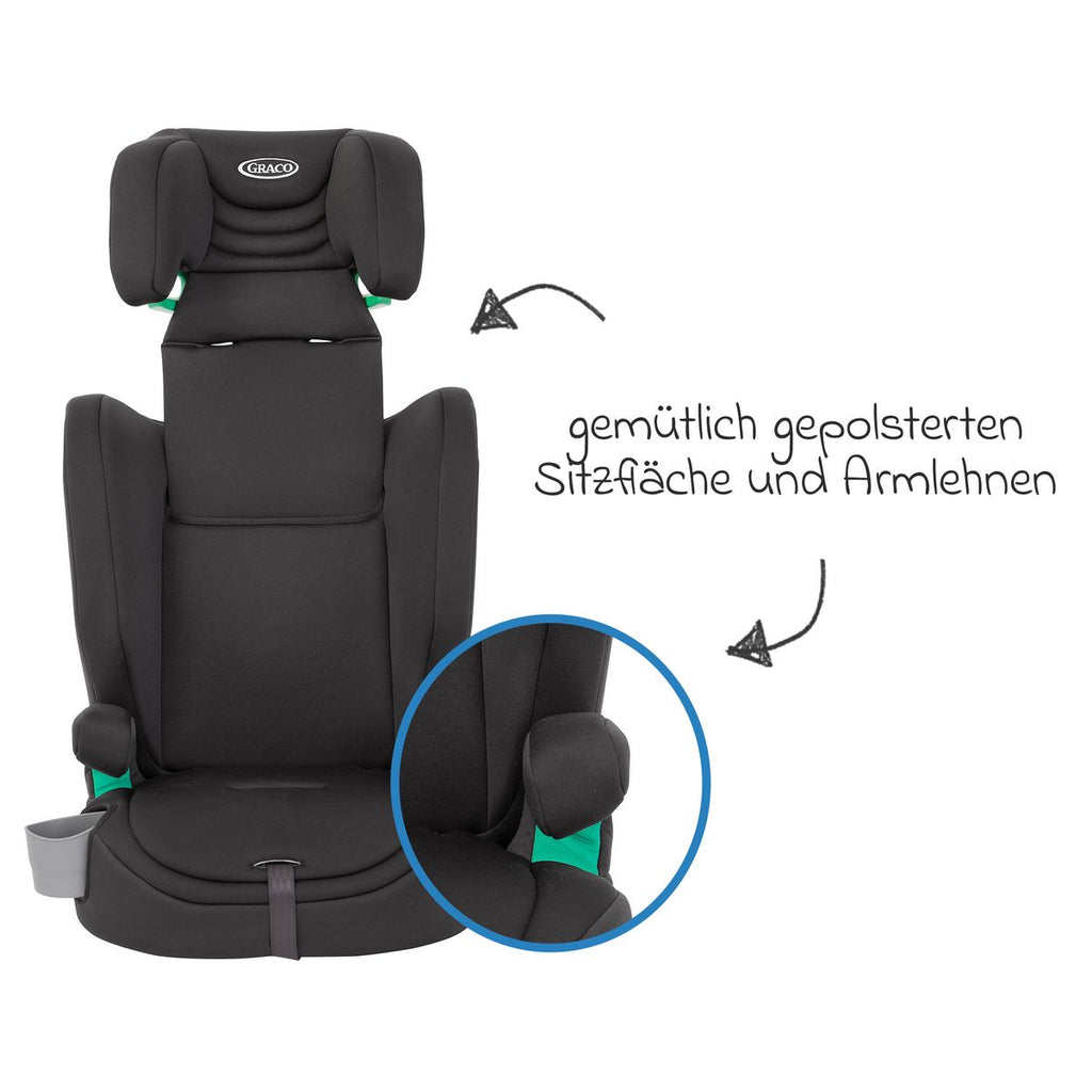 Bilstol Eldura R129 15 mnd-12 år med armlener