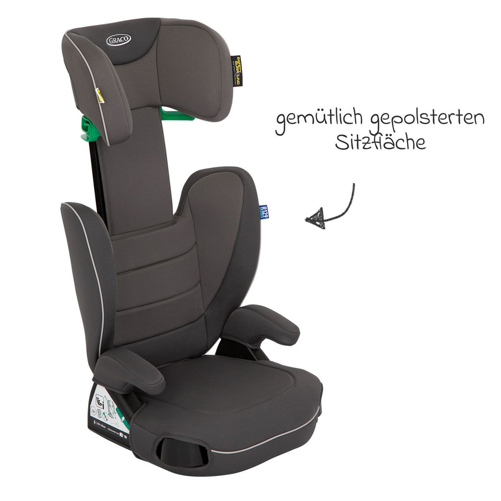 Bilstol Logico L i-Size 100-150 cm med koppholder, Iron med avtakbart trekk