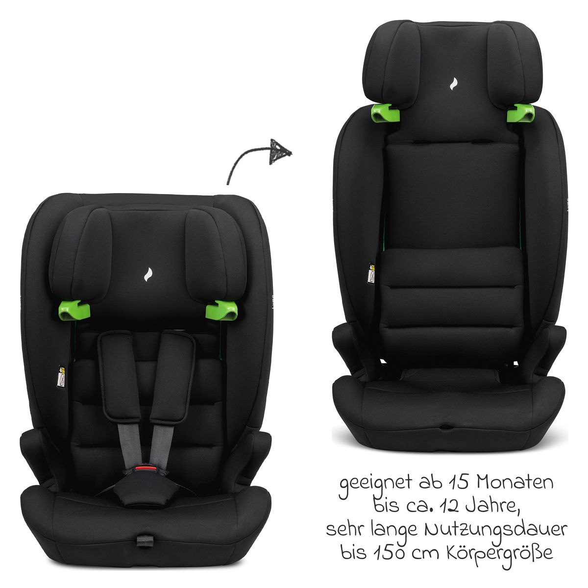 Bilstol Lupo i-Size 15 mnd-12 år bakside