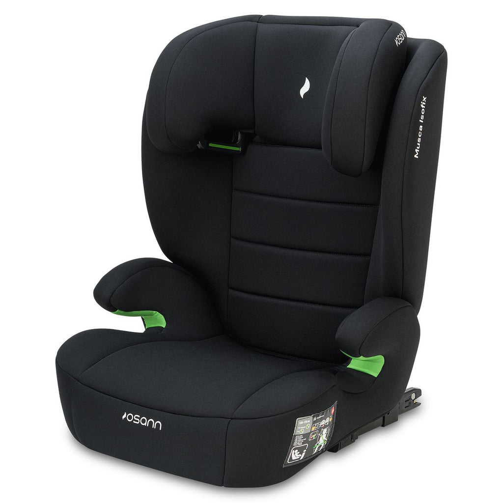 Bilstol Musca i-Size 100-150 cm med Isofix, svart forfra