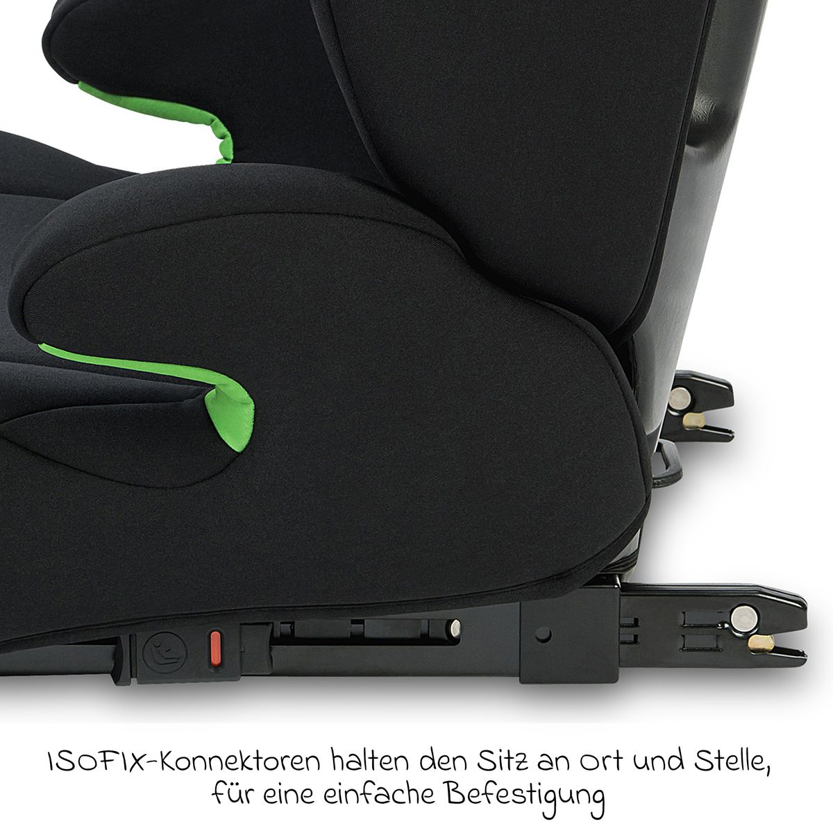 Bilstol Musca i-Size 100-150 cm med Isofix, svart bakside