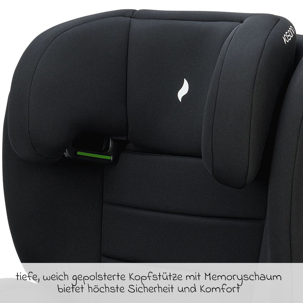 Bilstol Musca i-Size 100-150 cm med Isofix, svart med avtakbart trekk